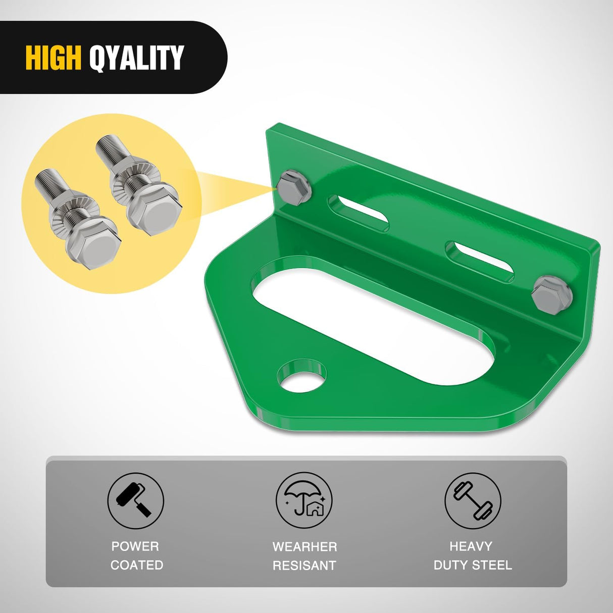 Universal Heavy Duty Zero Turn Mower Trailer Hitch Kit Strong Neodymium Magnetic Pin with 4 Bolts 1/2'' R-Clip Combo Pack Red & Green 6mm Thick