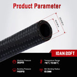 10AN 20FT CPE Fuel Hose Kit with 12PCS AN10 Fitting&Hose Separator | CPE Nylon Stainless Steel Braided Oil Gas Diesel Fuel Hose End Fitting Kit for Transmission Oil Cooler Vacuum Lines