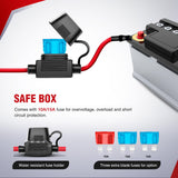 16AWG Wire Harness Kit 2 Leads W/ 12V 5Pin Light Pods Switch | 3 Fuses | 4 Spade Connectors Nilight
