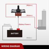 Heavy Duty Momentary Toggle Switch Waterproof 3 Pin 3 Position (ON)-Off-(ON) SPDT 12V DC 30A with Up-Down Mounting Panel and Weatherproof Cap Cover for Auto Car Marine Boat Automotive
