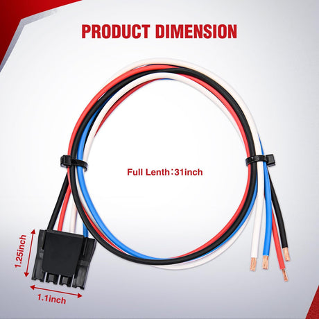 Brake Control Wiring Harness Adapter Universal Use Fits for Hopkins Control Connector 31-Inches Trailer Towing Hitch RV