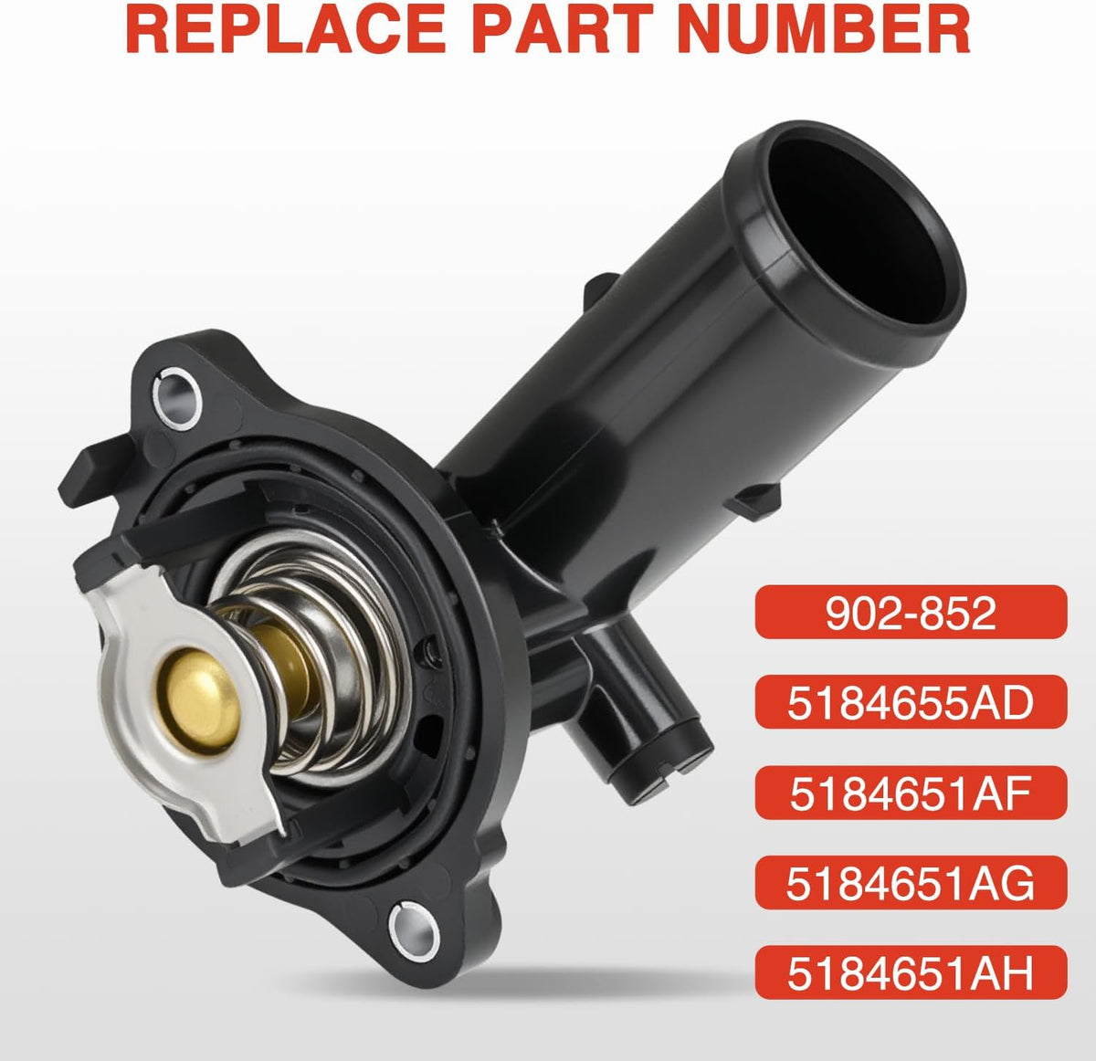 Thermostat Housing Assembly Compatible with Dodge Durango Jeep Grand Cherokee 2011-2015 Wrangler 2012-2017 JK 2018 Engine Coolant Thermostat Housing for Car 902-852 5184655AD 5184651AF AG AH