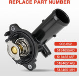 Thermostat Housing Assembly Compatible with Dodge Durango Jeep Grand Cherokee 2011-2015 Wrangler 2012-2017 JK 2018 Engine Coolant Thermostat Housing for Car 902-852 5184655AD 5184651AF AG AH
