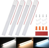 LED Interior Light Bar 4PCS 16.5 Inch Dimmable Strip Lights | Three Color Dimmable Lighting with Memory Function 168 LEDs and 12V to 30V Compatibility for RV Enclosed Cargo Trailer Boat