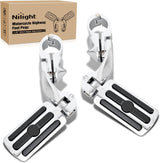 1-1/4 Inch Motorcycle Highway Pegs For Harley Touring Street Glide Electra Glide Road King CVO Dyna Trike Sportster Adjustable Short Angled Foot Pegs Universal For 1.25 Inch Engine Guard Crash Bars