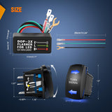 Turn Signal Switch with Flasher Relay Kit 4PIN ON Off ON Rocker Switch w/Blue LED Laser Etched SPDT Toggle Switches 12V 20A 24V 10A Jumper Wires for ATV UTV Tractor Motorcycle