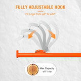 60 Inch Cant Hook for Log Roller Logging Tools with Adjustable Steel Cant Hooks & Rubber Grip Heavy Duty Timberjack Log Lifter Mover for Rolling, Raising, Turning Logs up to 32 Inch Diameter, Orange