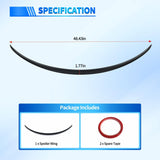 Spoiler Compatible with Tesla Model Y 2020 2021 2022 2023 2024 Spoilers for Cars Rear Spoiler Wing ABS Sporty Rear Trunk Lip Exterior Accessories Easy No-Drill Installation, Matte Black