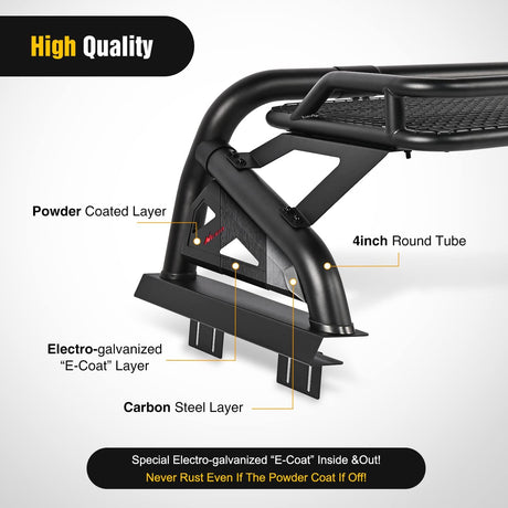 2002-2023 Dodge Ram 2014-2023 Chevrolet Silverado 2015-2023 F150 2014-2023 Tundra Truck Bed Chase Rack Carrier Basket Nilight