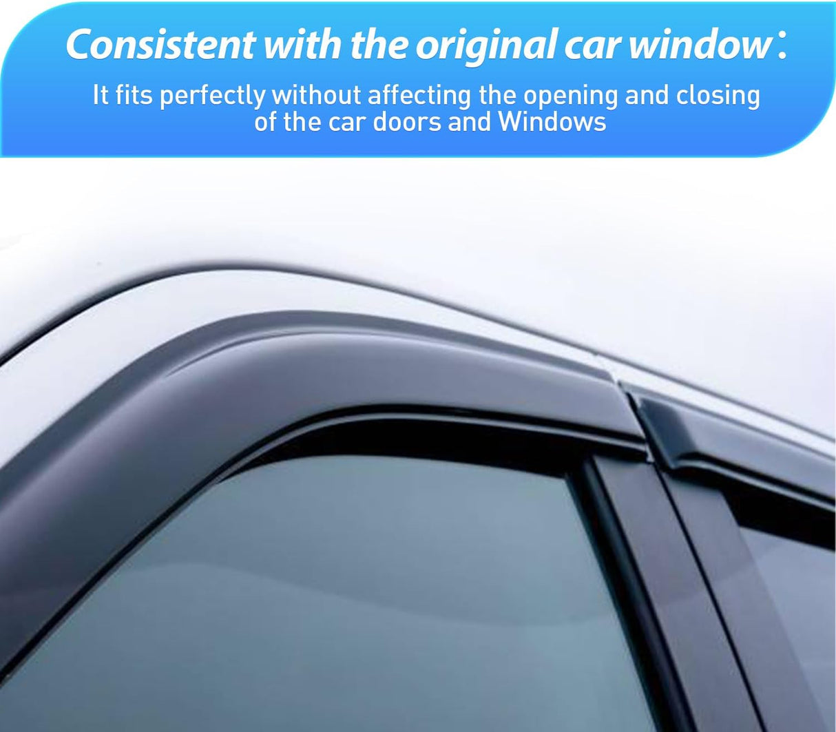 Tape-On Window Visors for Ford F250 Crew Cab 1999-2016, 4PCS | Fits 1999-2016 Ford F250 F350 F450 F550 Super Duty Crew Cab, Smoke Out-Channel Rain Guards for Long-Haul Driving
