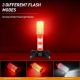LED Roadside Emergency Car Kit,Magnetic Base, Detachable Stand, Solid Storage Case, Super bright Safety Strobe Light Road Warning Light-4 pack