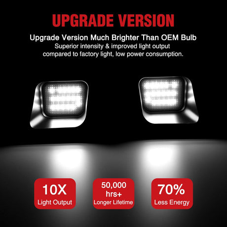 License Plate Lights Compatible with 2003 2004 2005 2006 2007 2008 2009 2010 2011 2012 2013 2014 2015 2016 2017 2018 Dodge Ram with Clear Lens Black housing 6000K White 2PCS Pack