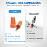 120PCS Orange Wire Connectors Kit 18-16 AWG Electric Wire Caps Insulating Insert Twist Electrical Wire Terminal with Spring for Connect Electrical Wiring Automotive Car Truck Boats Marine
