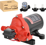 RV Water Pump, 12v Water Pump 3.5 GPM 45 PSI with Pressure Switch and Strainer Heavy Duty Diaphragm Pump 12 Volt DC Upgrade Self-Priming Low Noice for RV Marine Yacht Caravan Camper Trailer