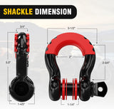 3 Inch x 30 Inch Recovery Tow Strap Kit with 2Pcs 3/4 Inch Anti-Theft D-Ring Shackles and Storage Bag Heavy Duty Off Road Emergency Tow Rope for Car Truck SUV ATV (MBS 31500LBS)