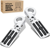 1-1/4 Inch Motorcycle Highway Pegs Adjustable 360° Angled Foot Pegs P-Clamp Universal For 1.25 Inch Engine Guard Crash Bars FootPegs Fits for Harley Davidson Touring Road King Street Glide Sportster