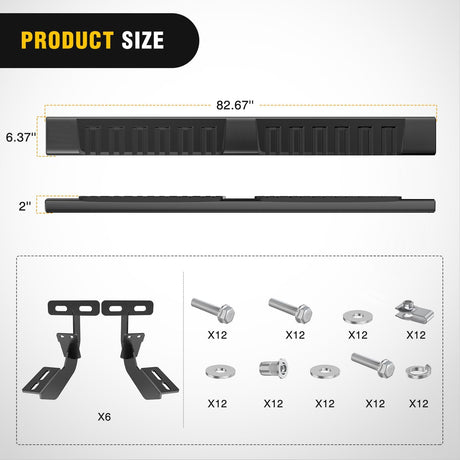 Running Boards for 2009-2018 Dodge Ram 1500 Crew Cab 2010-2024 Ram 2500 3500 4 Full Size Doors 6 Inch Side Step Nerf Bars Black