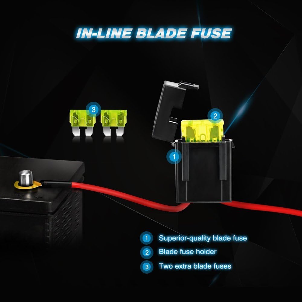 7Inch 36W Spot LED Light Bar Led Off Road Driving Lights Fog Lamps and 1PC 16AWG Wiring Harness Kit- 2 Leads