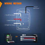 Turn Signal Switch Green 4Pin ON Off ON Rocker Switch Laser Etched SPDT Toggle Switches 12V 20A 24V 10A Jumper Wires for Cars RVs Boats Campers Trailers