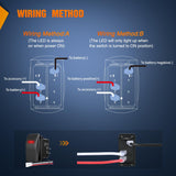 Marine Rocker Switch LED Light Bar Toggle Switches On Off 3 PIN SPST with Red Backlit 20A/12V 10A/24V with Jumper Wires Set for Cars Trucks Boat ATVs UTVs RVs