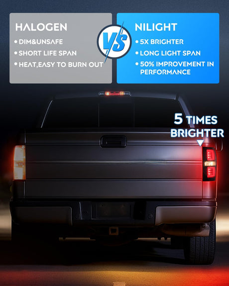 Taillight Assembly Compatible with 2009 2010 2011 2012 2013 2014 Ford F150 Incandescent Type Styleside Upgrade LED Tube tail lights; Rear Brake Lamps Smoked Lens