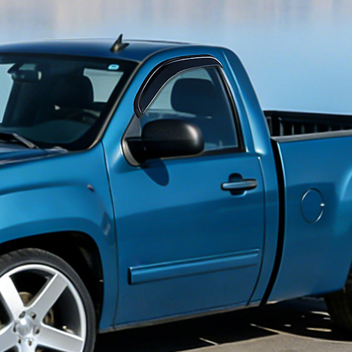 Rain Guards for 2007-2013 Chevy Silverado GMC Sierra 1500 | For 2007-2014 Silverado Sierra 2500HD 3500HD Standard Cab, Tape-On Window Visors Smoke, 2PCS