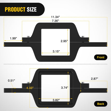 2.5 inch Towing Hitch Mount Bracket for Truck Trailer RV SUV Pick Up fit Dual LED Work Light Reverse Rear Back Up Off Road Lights(Towing Hitch Mount Bracket) Without Light