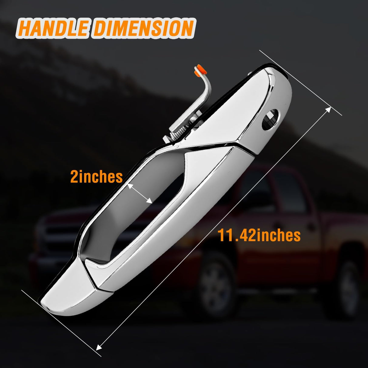 Exterior Front Left Driver Car Door Handle Key Hole Compatible with 2007 08 09 10 11 12 2013 Chevy Silverado Suburban Tahoe GMC Sierra Yukon Cadillac Escalade Replaces# 80546,20828258,Chrome