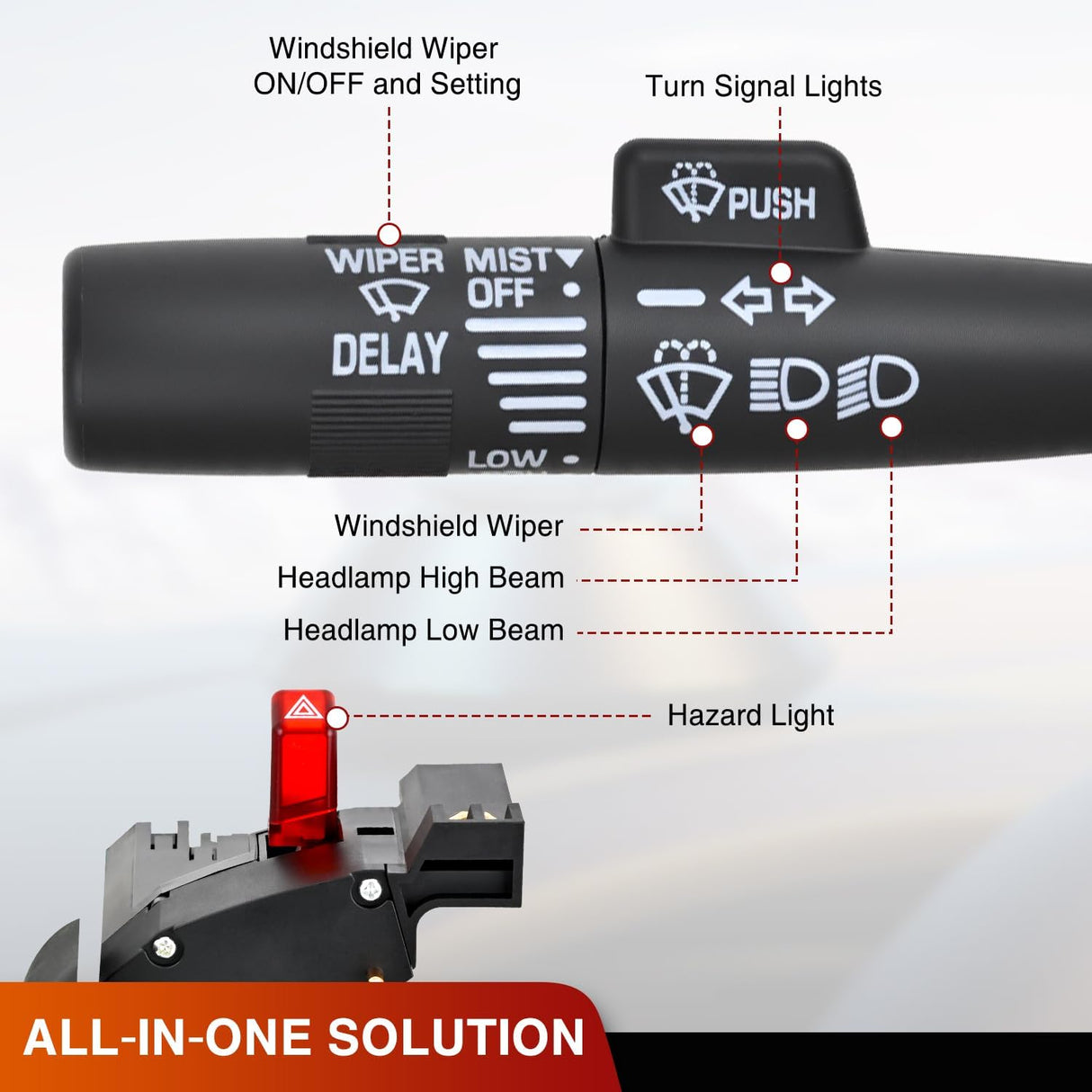 Turn Signal Switch Compatible with 1995 1996 1997 1998 1999 Chevy C1500 K1500 Pickup Tahoe GMC C1500 K1500 Pickup Yukon 1995-2000 Chevy C2500 K2500 K3500 Pickup GMC C2500 K2500 Pickup