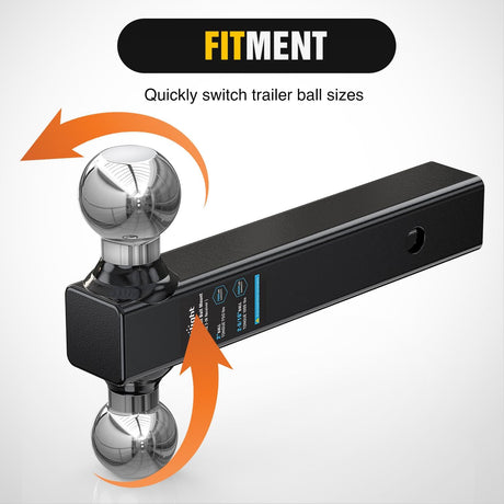 Trailer Hitch Ball Mount, 2 Inch, 2-5/16 Inch Balls, Fits 2 Inch Square Receiver, 10,000 lbs