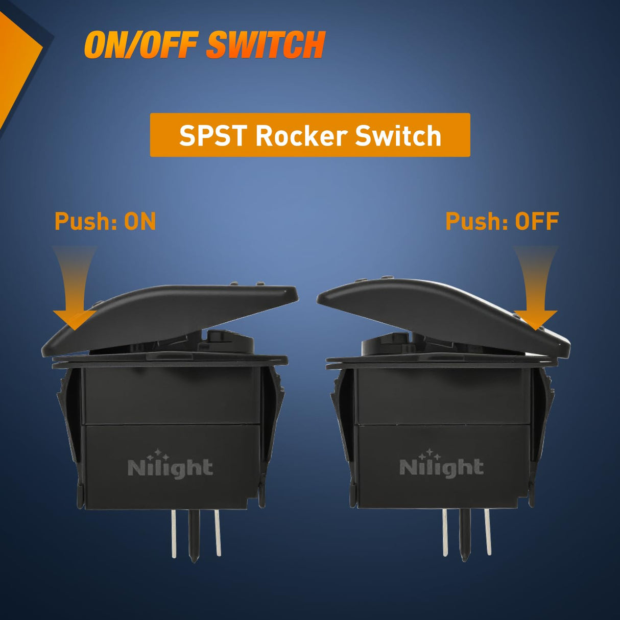 Marine Rocker Switch Toggle Switch 2 Pin On Off SPST Switches 20A/12V 10A/24V Waterproof Switch with Jumper Wires Set for Cars Trucks Boats ATVs UTVs RVs