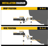 Trailer Hitch Ball Mount with 5/8in Hitch Pin Clip Fits 2in Receiver Square 7500 lbs 4in Drop 3in Rise Nilight