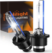 D4S HID Headlight Bulbs, 8000K Cool White D4S Bulb 35W High Low Beam Xenon Headlights Replacement, 2-Pack(NOT fit Halogen Headlight Assembly)