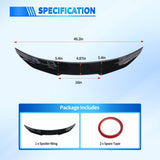 Spoiler Fit for Infiniti Q50 4 Door Sedan 2014 2015 2016 2017 2018 2019 2020 2021 2022 2023 2024 Spoilers for Cars Rear Spoiler Wing ABS Rear Trunk Lip Accessories No-Drill, Glossy Black