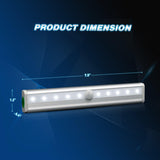 Motion Sensor Closet Lights 3PCS Cabinet Light DIY Stick-on Anywhere Portable 10LED Wireless Cabinet Night/Stairs Light Bar Safe Lights with Magnetic Strip-Cool White, 2 Years Warranty