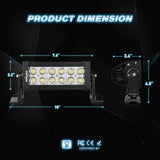 7Inch 36W Spot LED Light Bar Led Off Road Driving Lights Fog Lamps and 1PC 16AWG Wiring Harness Kit- 2 Leads
