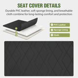 Golf Cart Front Seat Cover 1PC Black Leather EZGO TXT RXV | Waterproof Leather No Staple Design All Season Protection Sun Scratch Resistant Fits 1994-2013 EZGO TXT/ RXV