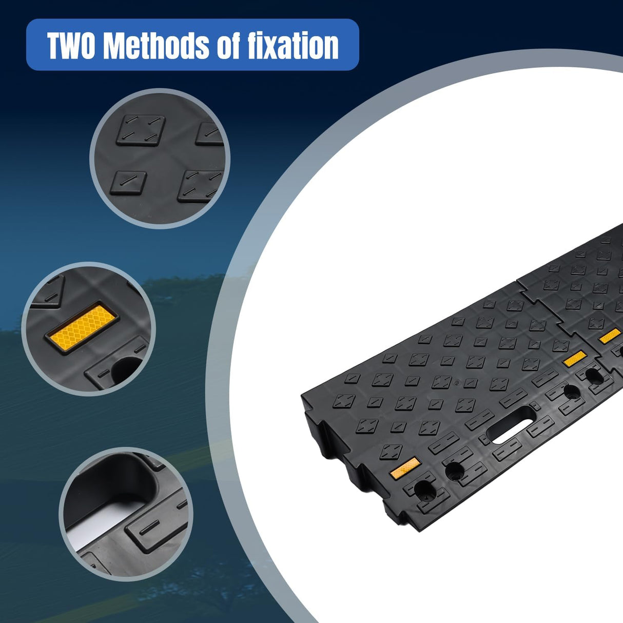 Portable Plastic Curb Ramps - 3.9 Inch Rise Interlocking Threshold Ramp for Scooter Wheelchair Motorcycle Dolly, Lightweight 2 Pack
