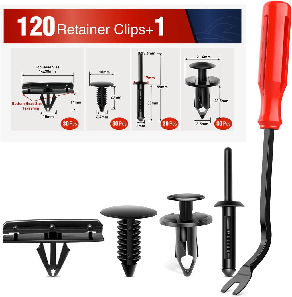 retainer clips 121 Pcs Fender Flare & Rocker Moulding Clip Assortment