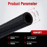 6AN 10FT CPE Nylon Stainless Steel Braided Fuel Line Hose Only | High Pressure Oil Gas Diesel Tube for Transmission Oil Cooler Vacuum Lines