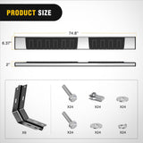 Running Boards for 1999-2016 Ford F250 F350 Super Duty/Extended Cab 2 Full-Size Door & 2 Half-Size Door 6 Inch Side Step Nerf Bars Stainless Steel
