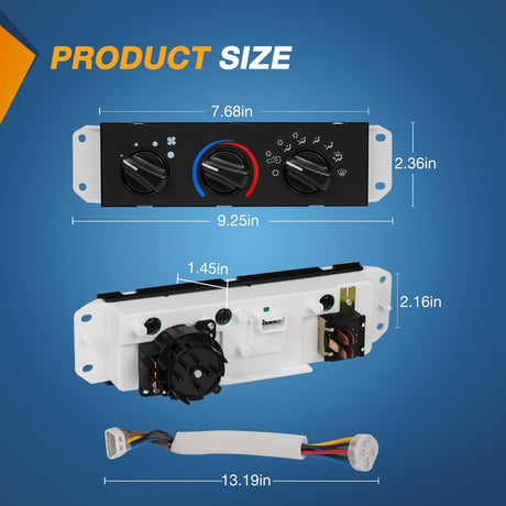 A/C Heater Climate Control Module Switch Panel Compatible with 1999 2000 2001 2002 2003 2004 Jeep Wrangler TJ Right Hand Driver Truck Replacement Air Conditioning Panel