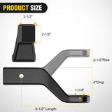 Trailer Hitch Ball Mount Fits 2-1/2 Inch Receiver Square | with 5/8 Inch Hitch Pin Clip 15000 lbs 4 Inch Drop, 2-1/2 Inch Rise, 1-1/4-Inch Hole, Gloss Black Powder Coat