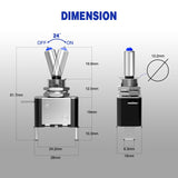 3PCS Blue LED Toggle Switches 12V 20A 3 Pin 2 Position ON Off SPST Heavy Duty Rocker Switch for Auto Car Marine RV Vehicles Truck Boat Dash