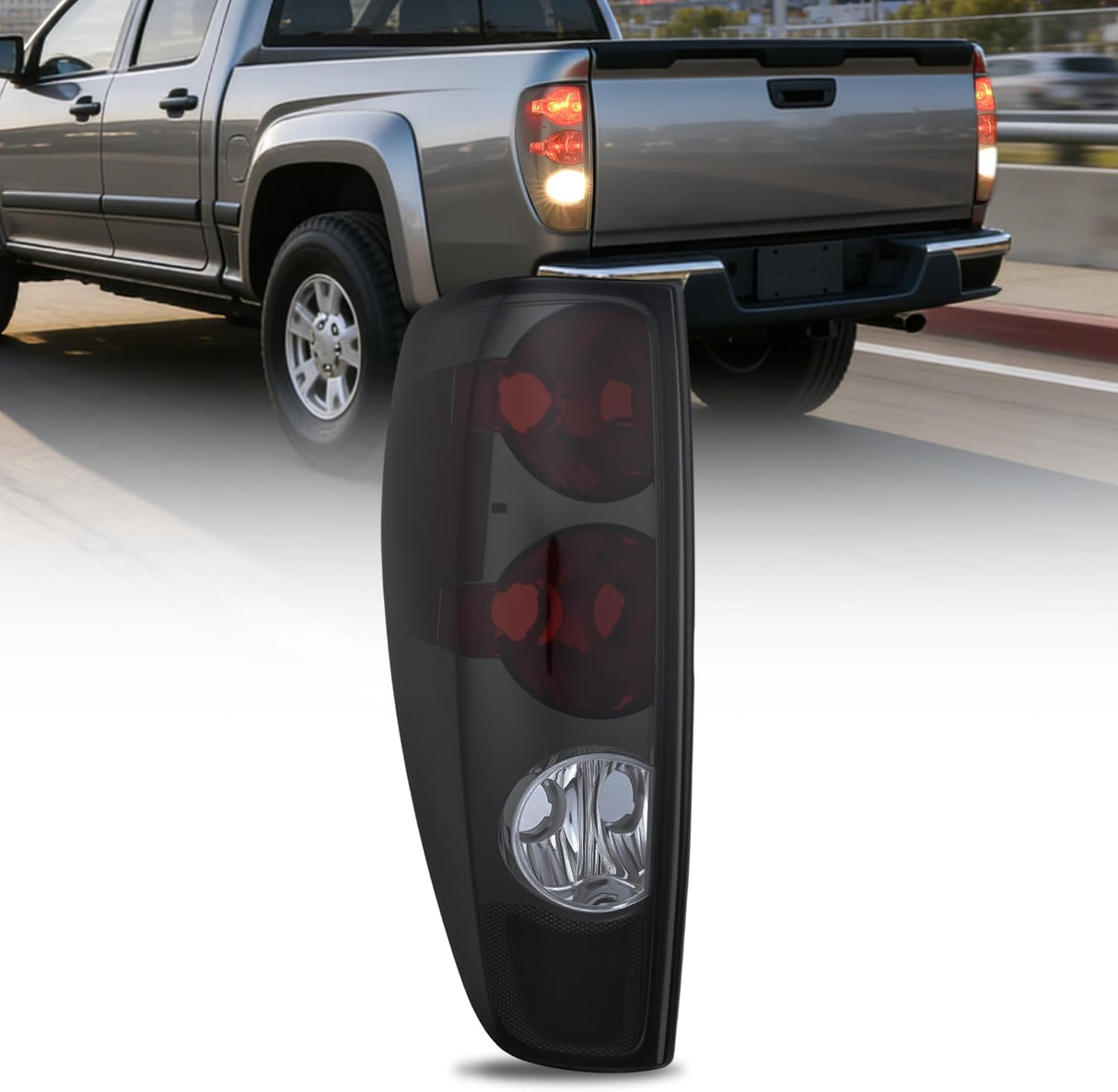 Taillight Assembly Compatible with 2004 2005 2006 2007 2008 2009 2010 2011 2012 Chevy Colorado GMC Canyon 2006-2008 Isuzu Tail Light Rear Lamp OE Style Driver Side Smoke Red Lens