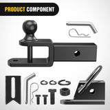 3 in 1 ATV UTV Multi Hitch Mount with 2 Inch Receiver 1-7/8 inch Ball Hitch Rated 2000 LBS Winch Strap Loop Rated 5000 LBS