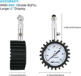 Tire Pressure Gauge 60PSI Heavy Duty Stainless Steel Air Chucks ANSI B40.1 Certified Large 2 Inch Dial Wheel Service Checker for Truck Semi Truck ATV Motorhome Cars & RV Accessories