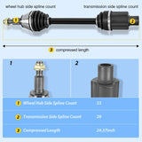 CV Axle Shaft Assembly Compatible with 2012 2013 2014 2015 2016 2017 2018 Ram 1500 2019-2020 Ram 1500 Classic Half-Shaft Assemblies Replacement Front Wheel Driver or Passenger Side