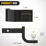 Trailer Hitch Ball Mount with 2-Inch Ball Fits 1-1/4 Inch Receiver | with 1/2 Inch Hitch Pin Clip 2000 lbs 3-1/4 InchDrop Gloss Black Powder Coat