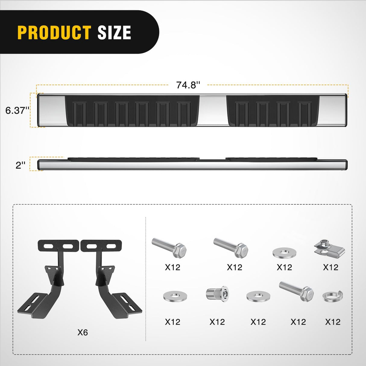 Running Boards for 2009-2018 Dodge Ram 1500 Quad Cab 2019-2024 ram 1500 Classic Body Quad Cab 2010-2024 Dodge ram 2500 3500 6 Inch Side Step Nerf Bars Stainless Stee